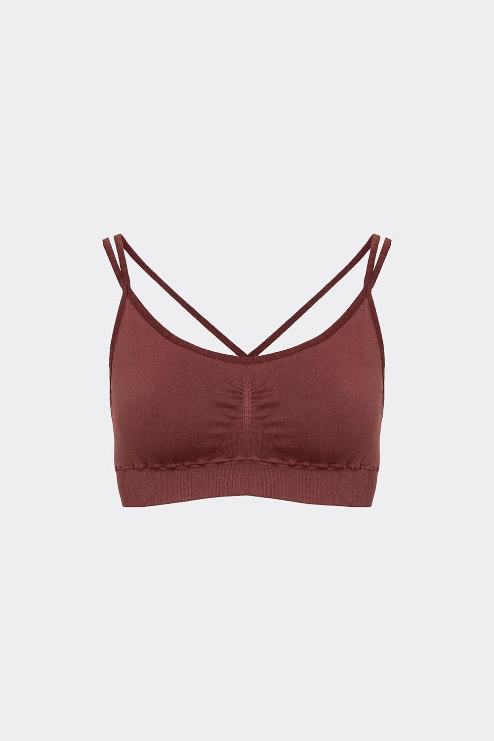 Топ женский бесшовный Giulia FLEX TOP ACTIVE с перекрестными бретелями L/XL Brown-hot chocolate