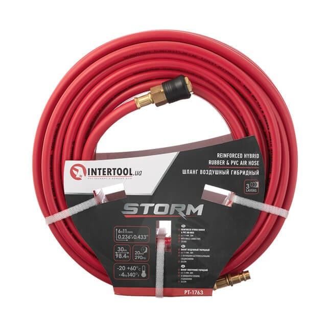 Шланг универсальный профессиональный гибридный Intertool STORM PT-1763 20 м Красный (3-9-PT-1763)