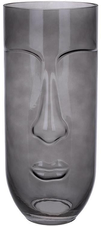 Ваза стеклянная Ariadne Face 12х28 см Серый