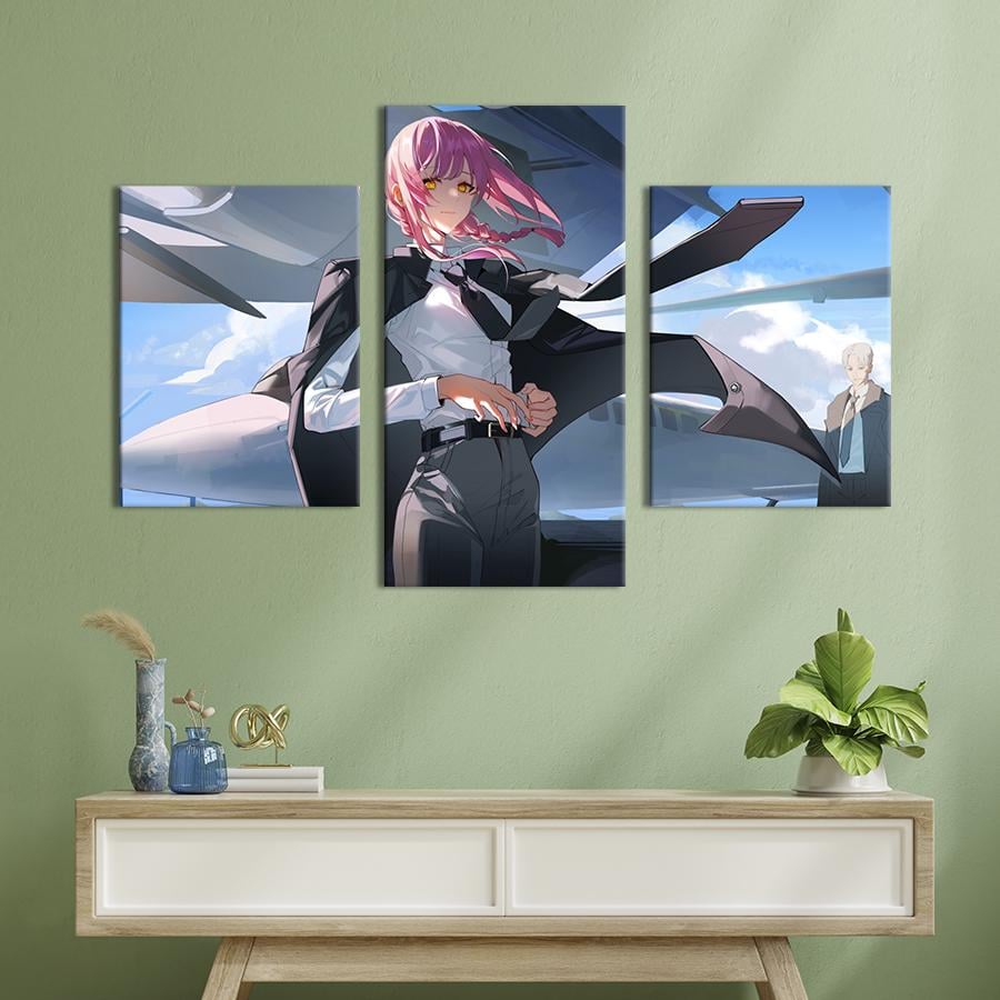 Картина на холсте триптих Героиня аниме Макима 66x40 см (1465-32)
