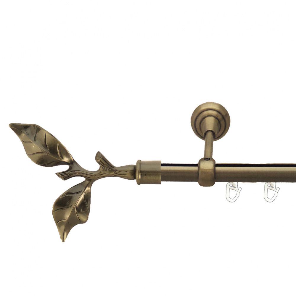 Карниз Orvit Листок Троянди металевий однорядний відкритий+профіль профільна труба 19 мм 300 см Антик (7222626)