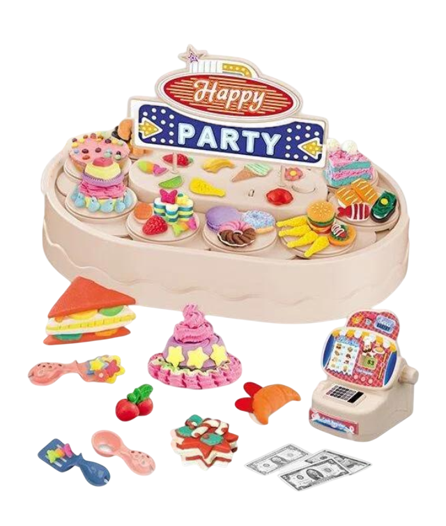 Тесто для лепки 8639 вращающийся столик/10 цветов теста/формы/инструменты/наклейки/кассовый аппарат (154483)