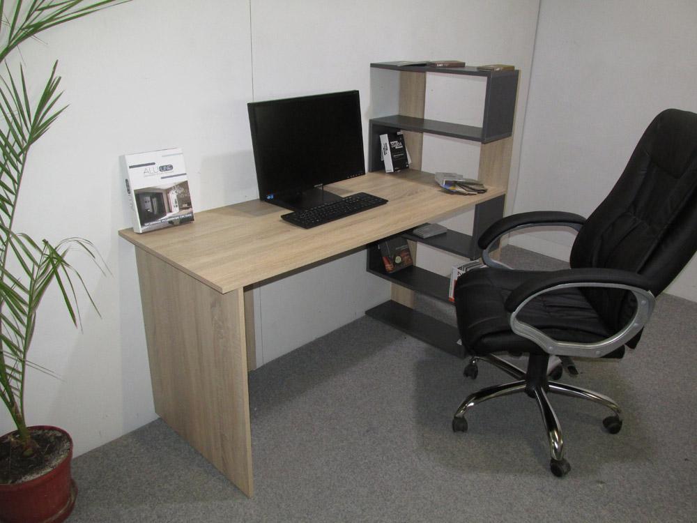 Стіл комп'ютерний з полицями М-Зон Джеко 1416P правий Сонома/Німфея Альба (MZN-031029) - фото 6