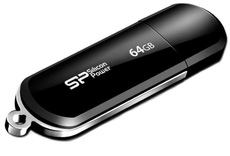 Флешка Silicon Power LuxMini 322 USB 2.0 64 GB Черный (SP064GBUF2322V1K)