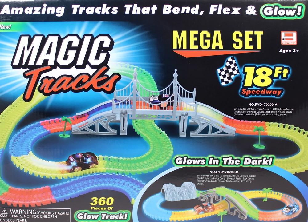 Игрушечный набор Magic Track с мостом и 2 гоночные машинки и перекресток 360 деталей (1051907594) - фото 3