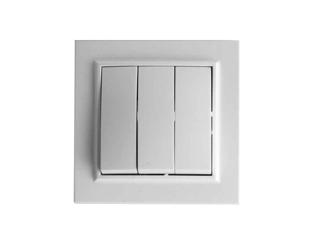 Вимикач ElectroHouse триклавішний Enzo EH-2105 Білий (209084)