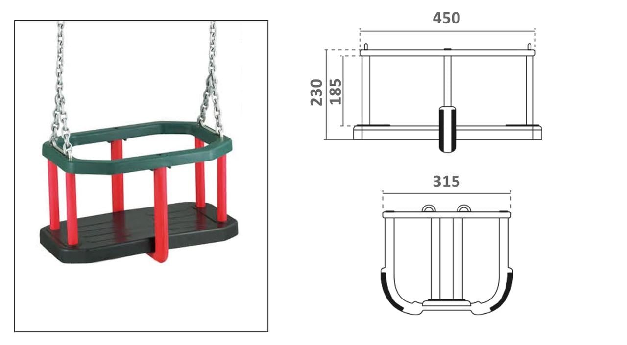 Качеля детская резиновая с защитой WCG Fort усиленные с цепями до 100 кг (W-178) - фото 7