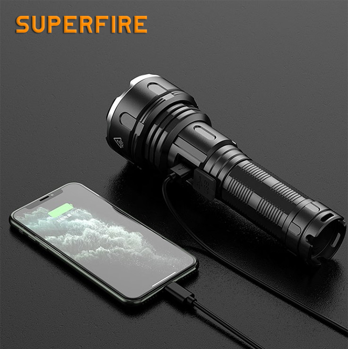 Ліхтар ручний акумуляторний SuperFire 2000 Lm IP44 (R3-P90) - фото 5