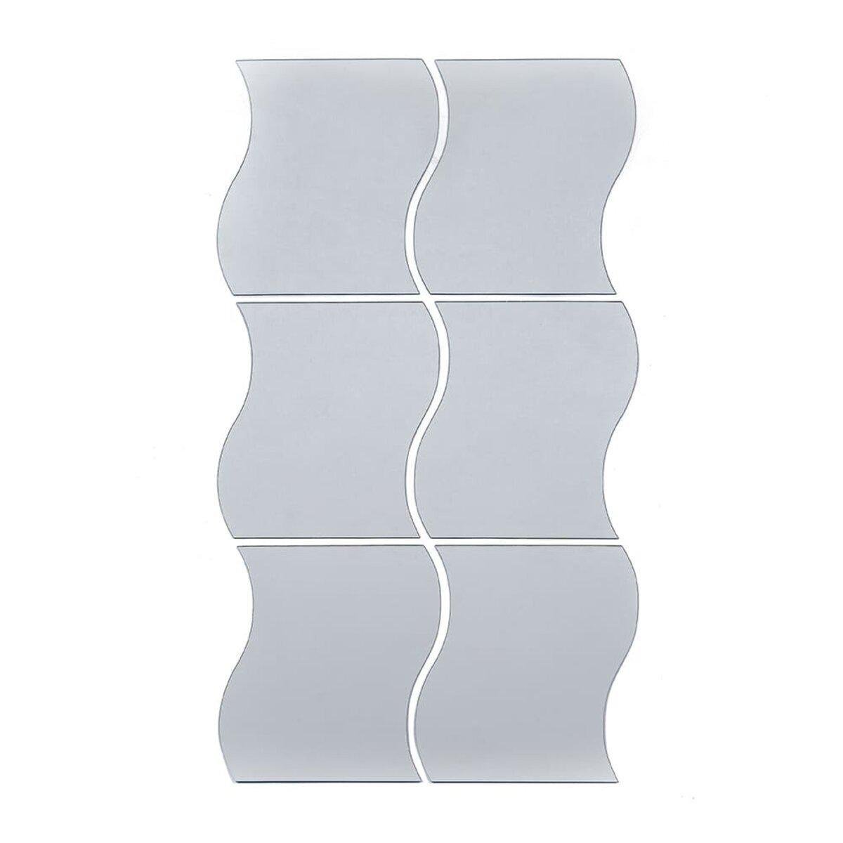 Зеркальный декор акриловый самоклеящийся 140х190 мм 6 шт. Серебряный (SW-00002510)