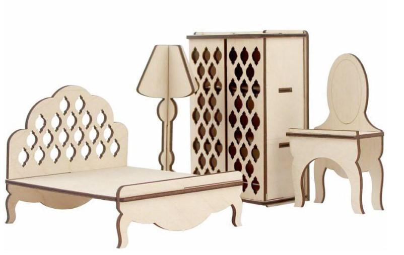 Заготовка для декупажа ROSA TALENT Набор кукольной мебели Спальня 2 пр. 4