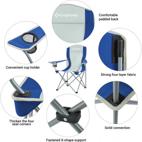 Стілець Kingcamp Arms Chairin Steel Grey/Blue (KC3818) - фото 4