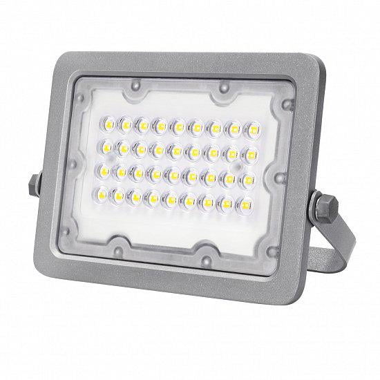 Прожектор LED EUROLAMP LED-FL-20 20W 220V 2000lm 5000K IP65 127,6х176,8 мм з радіатором Gray (4260642633684)