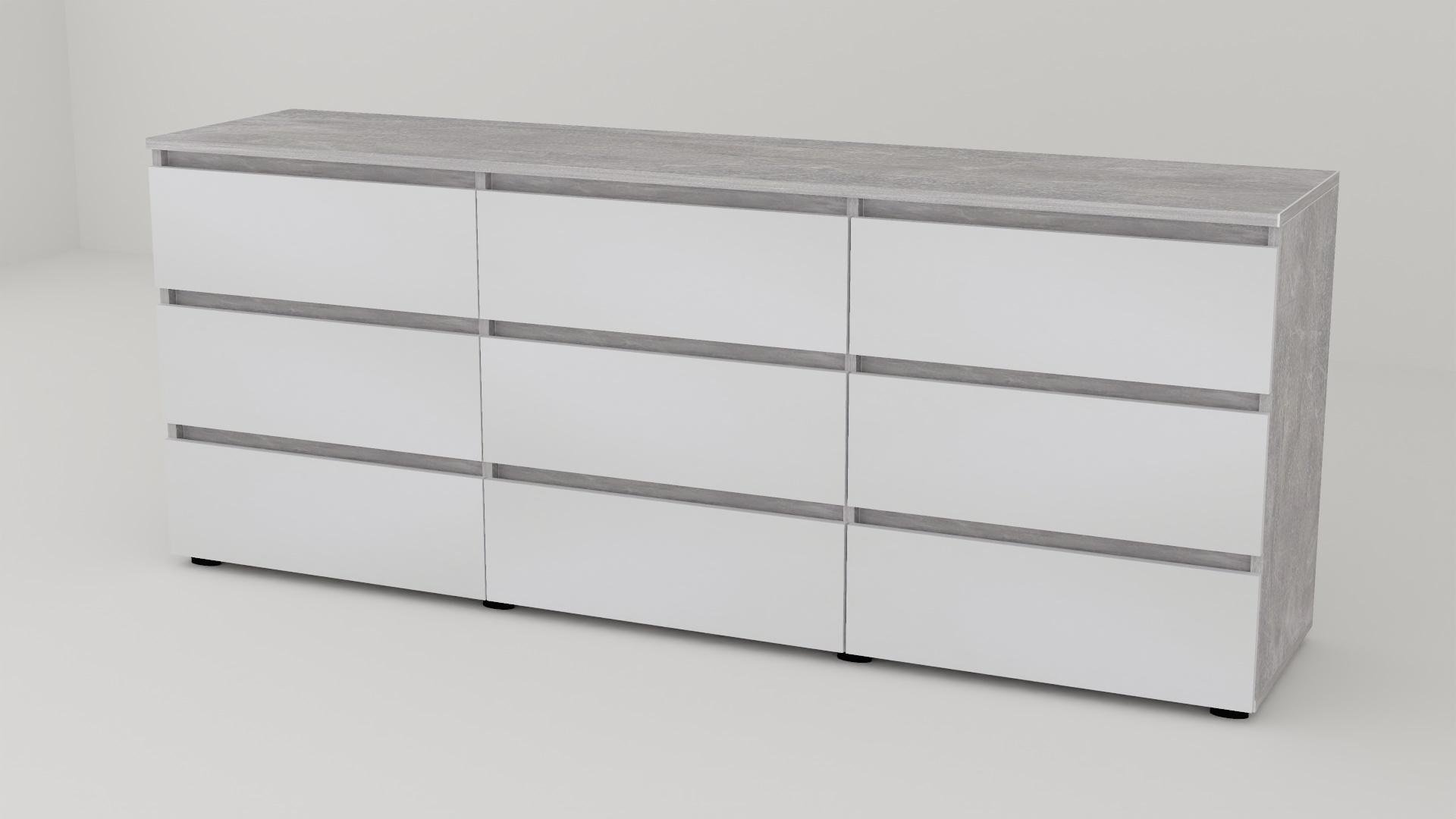 Комод Алекса СН-333/55 190х55х75 см Білий/Індастріал