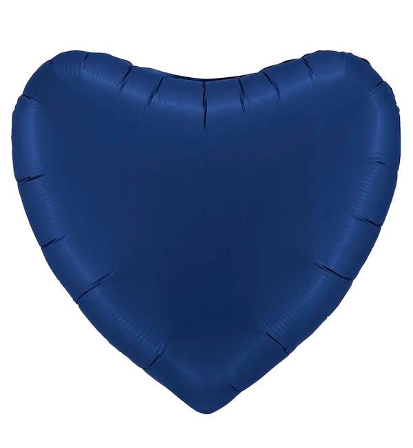 Воздушный шар Сердце Grabo 91 см Неви сатин (10750)