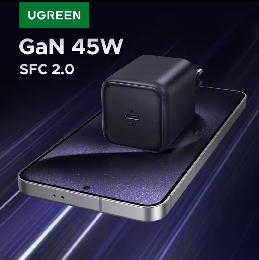Зарядное устройство Ugreen Gan 45w GAN PD USB-C (28337172) - фото 4 Зарядное устройство Ugreen Gan 45w GAN PD USB-C (28337172) - фото 4