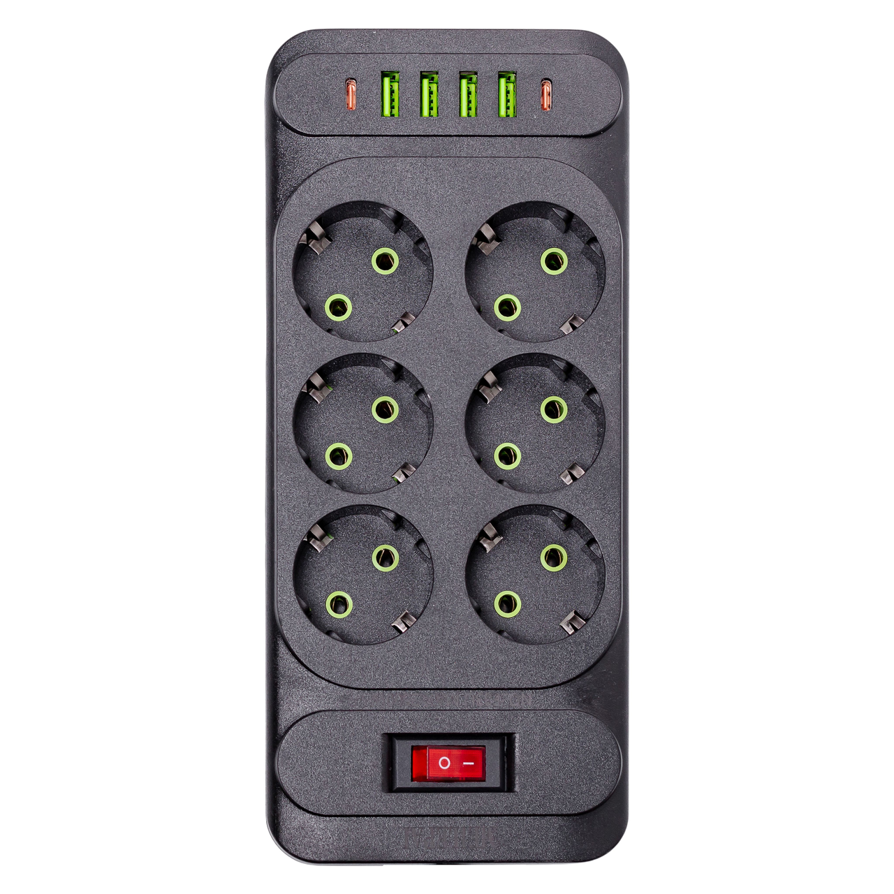 Фільтр мережевий HP-5-15 3 м на 6 розеток 4 USB 2 Type-C та кнопкою вимкнення (A-034376) - фото 3 Фільтр мережевий HP-5-15 3 м на 6 розеток 4 USB 2 Type-C та кнопкою вимкнення (A-034376) - фото 3