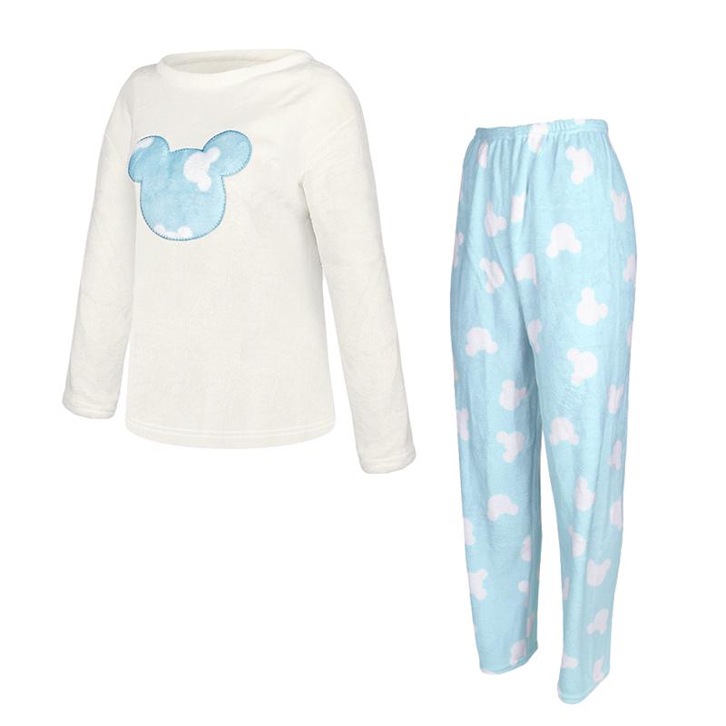 Пижама женская теплая махровая Mickey Mouse M White/Blue
