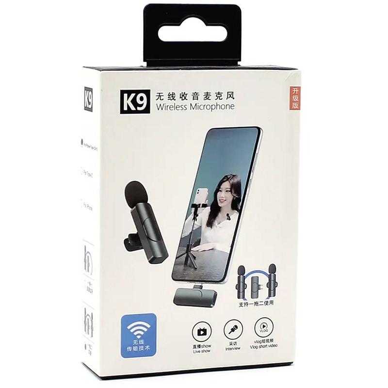 Мікрофон петличний для телефону K9 Bluetooth 2in1 USB-C Black Bluetooth 2in1 USB-C (00000068984_1) - фото 5