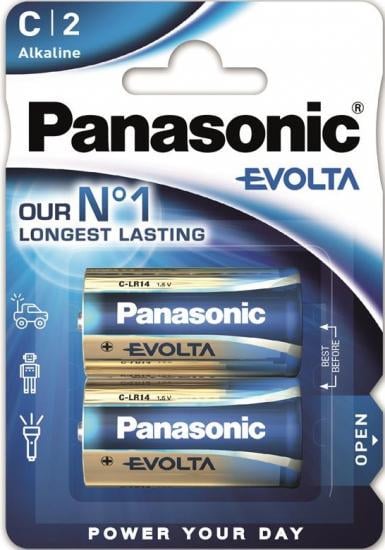 Батарейки щелочные Panasonic Evolta C/LR14 2 шт. (ERC-LR14EGE/2BP) Батарейки щелочные Panasonic Evolta C/LR14 2 шт. (ERC-LR14EGE/2BP)
