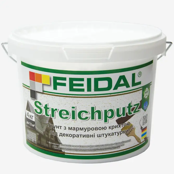 Ґрунт із мармуровою крихтою Feidal Streichputz під декоративну штукатурку 4 кг - фото 1 Ґрунт із мармуровою крихтою Feidal Streichputz під декоративну штукатурку 4 кг - фото 1