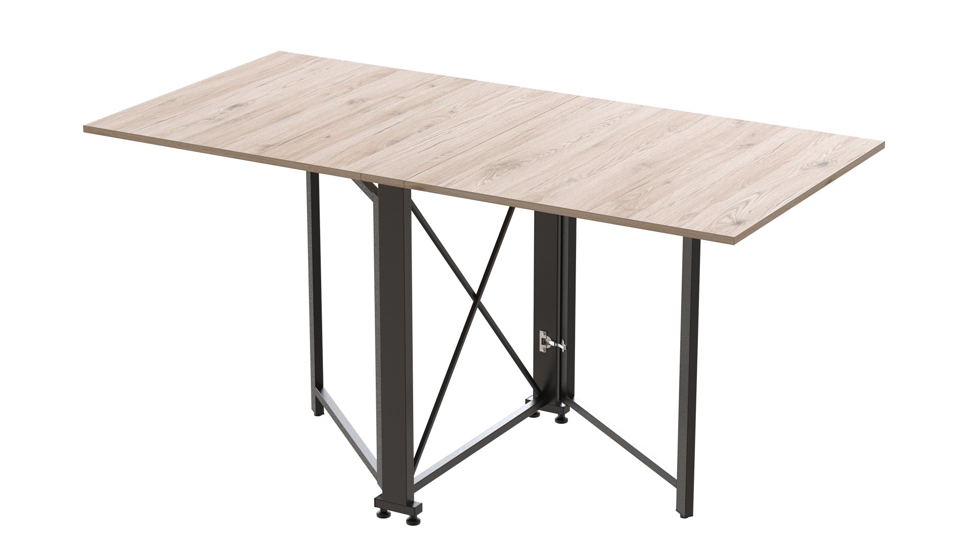 Стол-книжка трансформер Ferrum-decor Orion 2 металл/ДСП 16 мм 750x1520x730 мм Черный/Дуб Сан-Марино (ORI202)