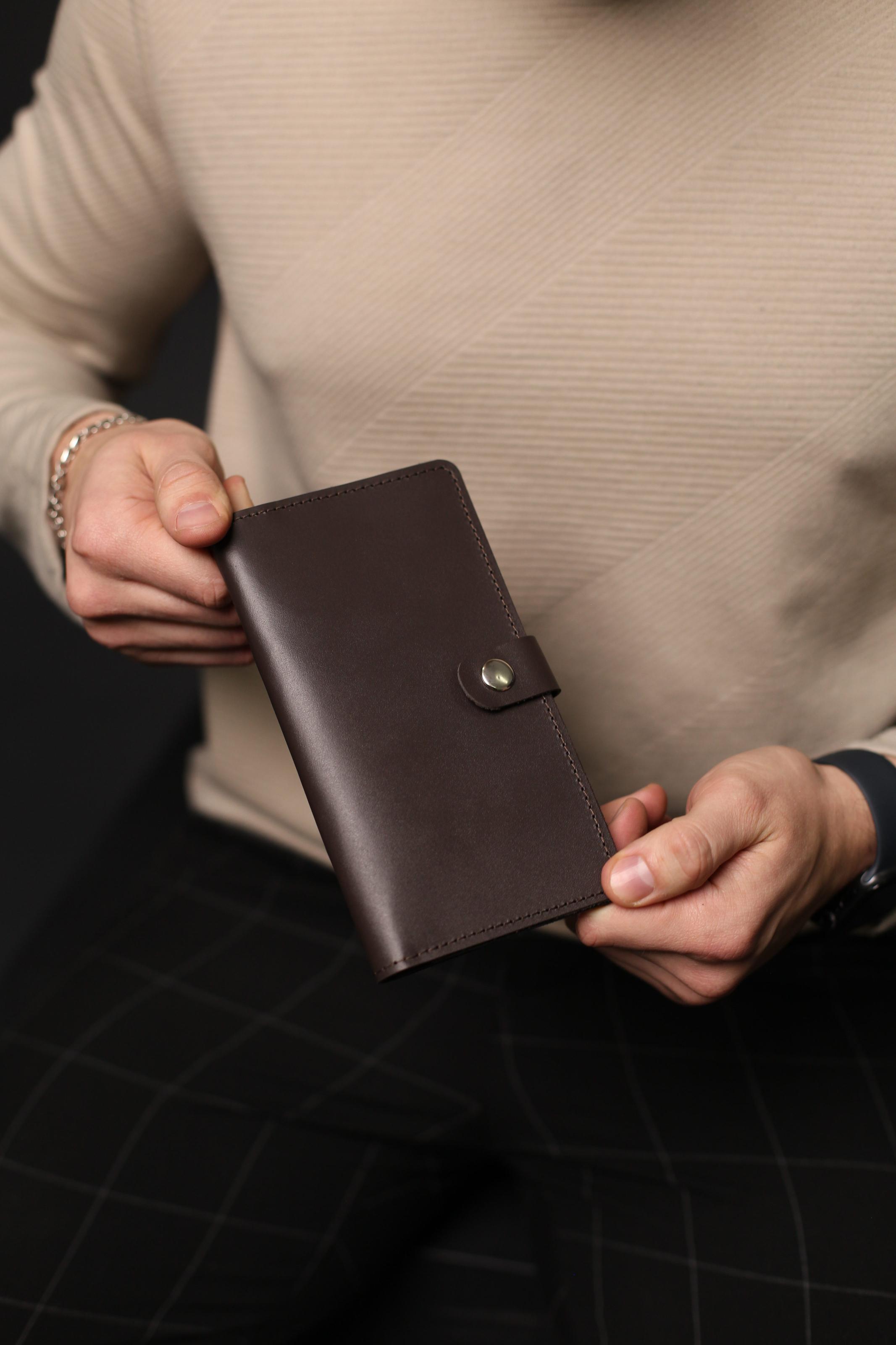 Портмоне мужское из натуральной кожи Коричневый (SR014)