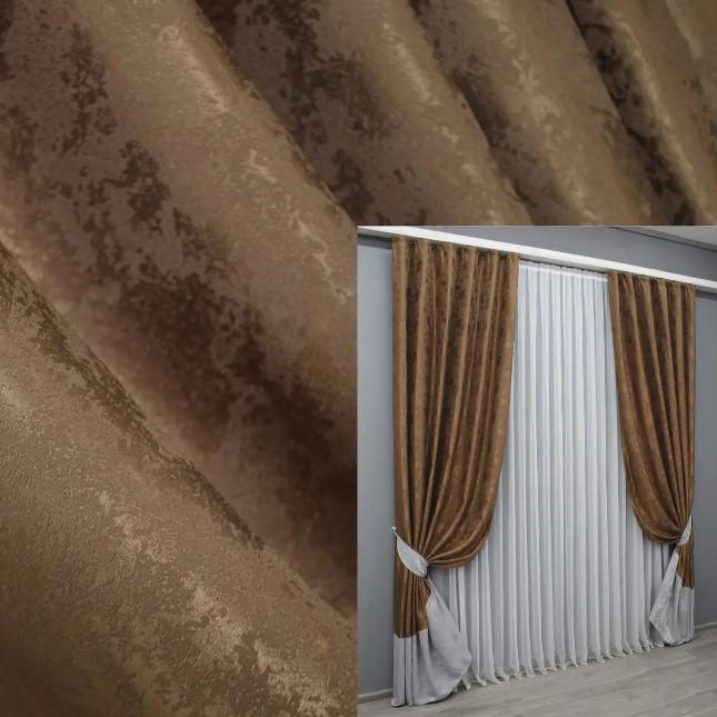 Штори жакард 1,5х2,7 м 2 шт. Коричневий/Світло-сірий (009дк) - фото 4 Штори жакард 1,5х2,7 м 2 шт. Коричневий/Світло-сірий (009дк) - фото 4