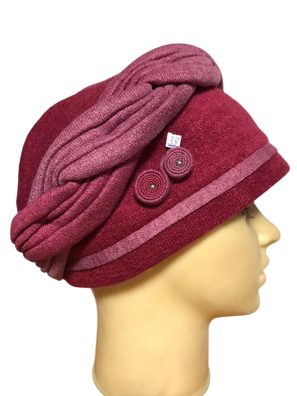 Тюрбан женский Вишнево-сиреневый