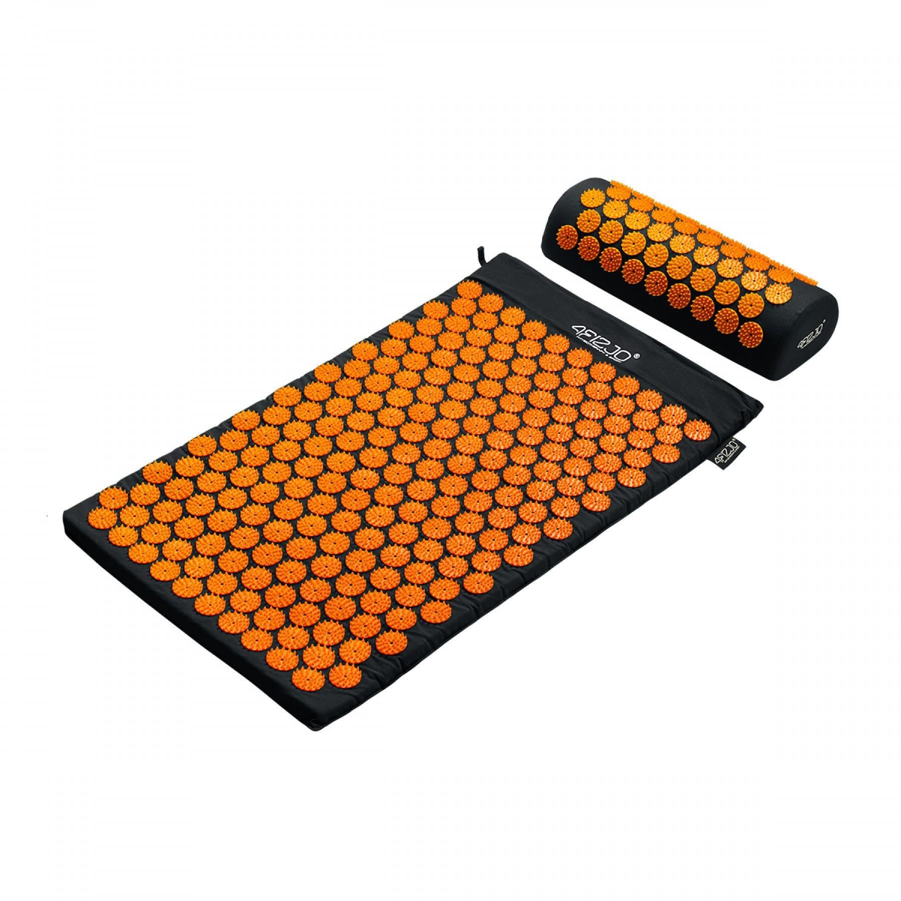 Коврик акупунктурный 4FIZJO Аппликатор Кузнецова с валиком 72x42 см Black/Orange (25805)