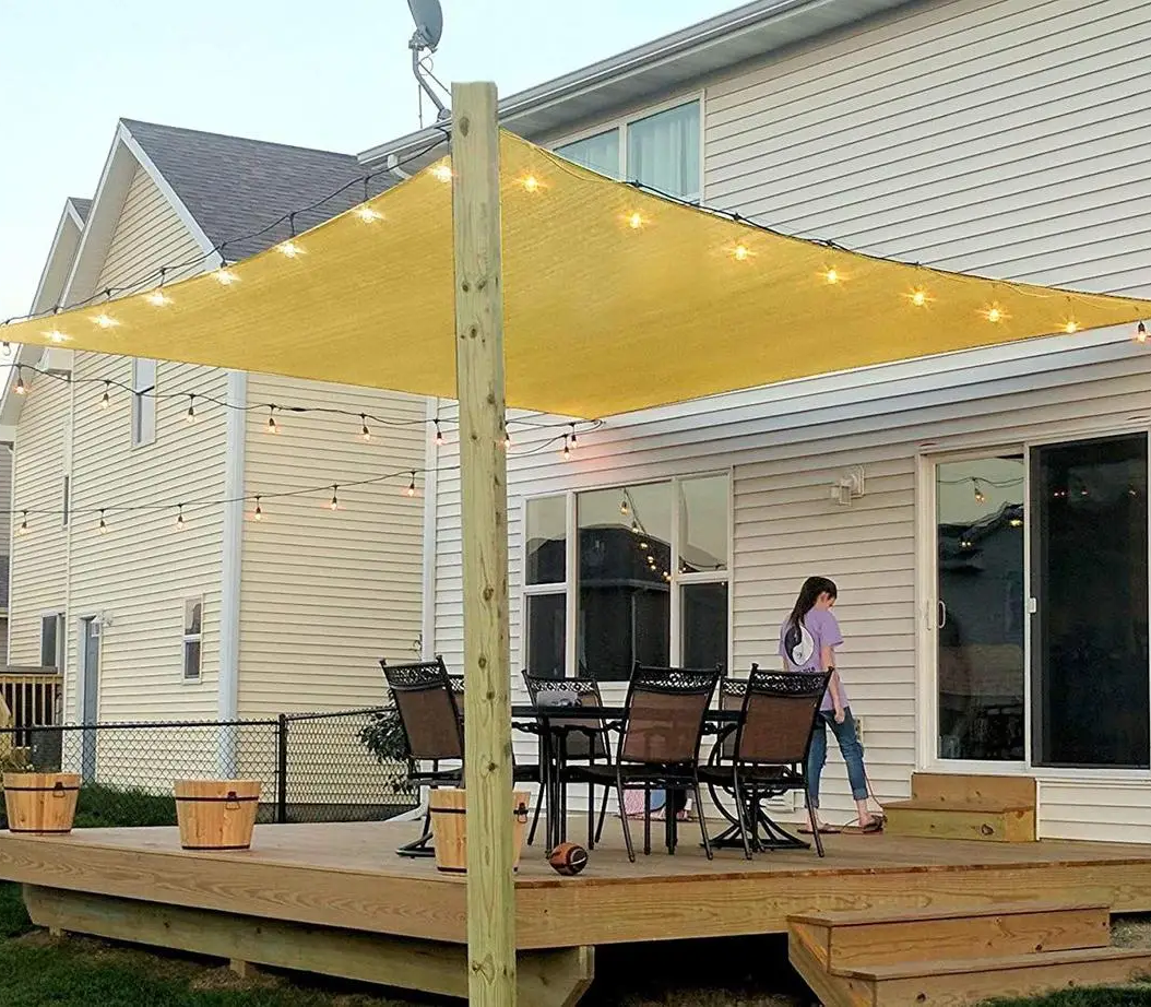 Тент солнцезащитный водонепроницаемый квадратный Оксфорд 3х3 м Бежевый - фото 5 Тент солнцезащитный водонепроницаемый квадратный Оксфорд 3х3 м Бежевый - фото 5