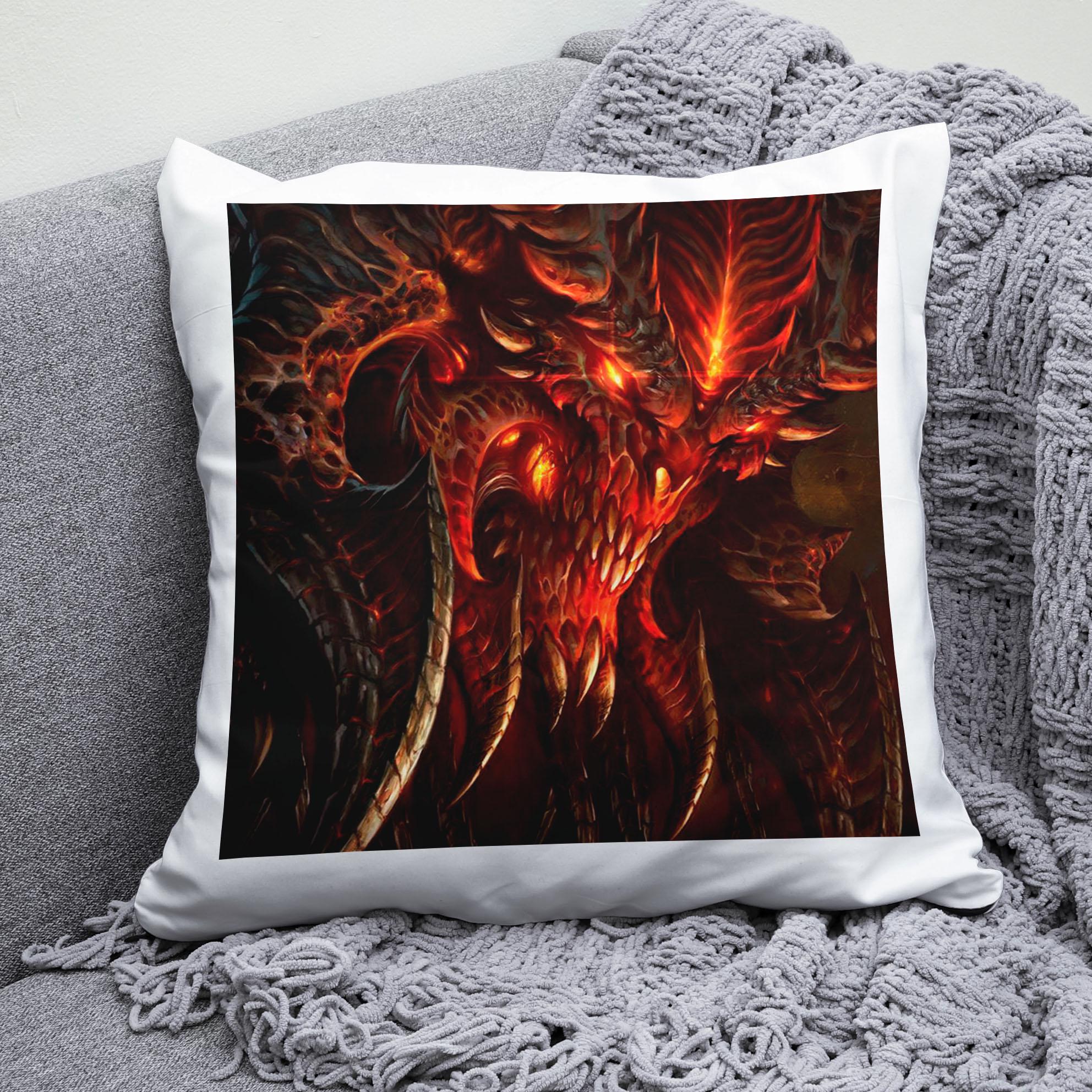 Плюшевая подушка квадрат с принтом игры Diablo III