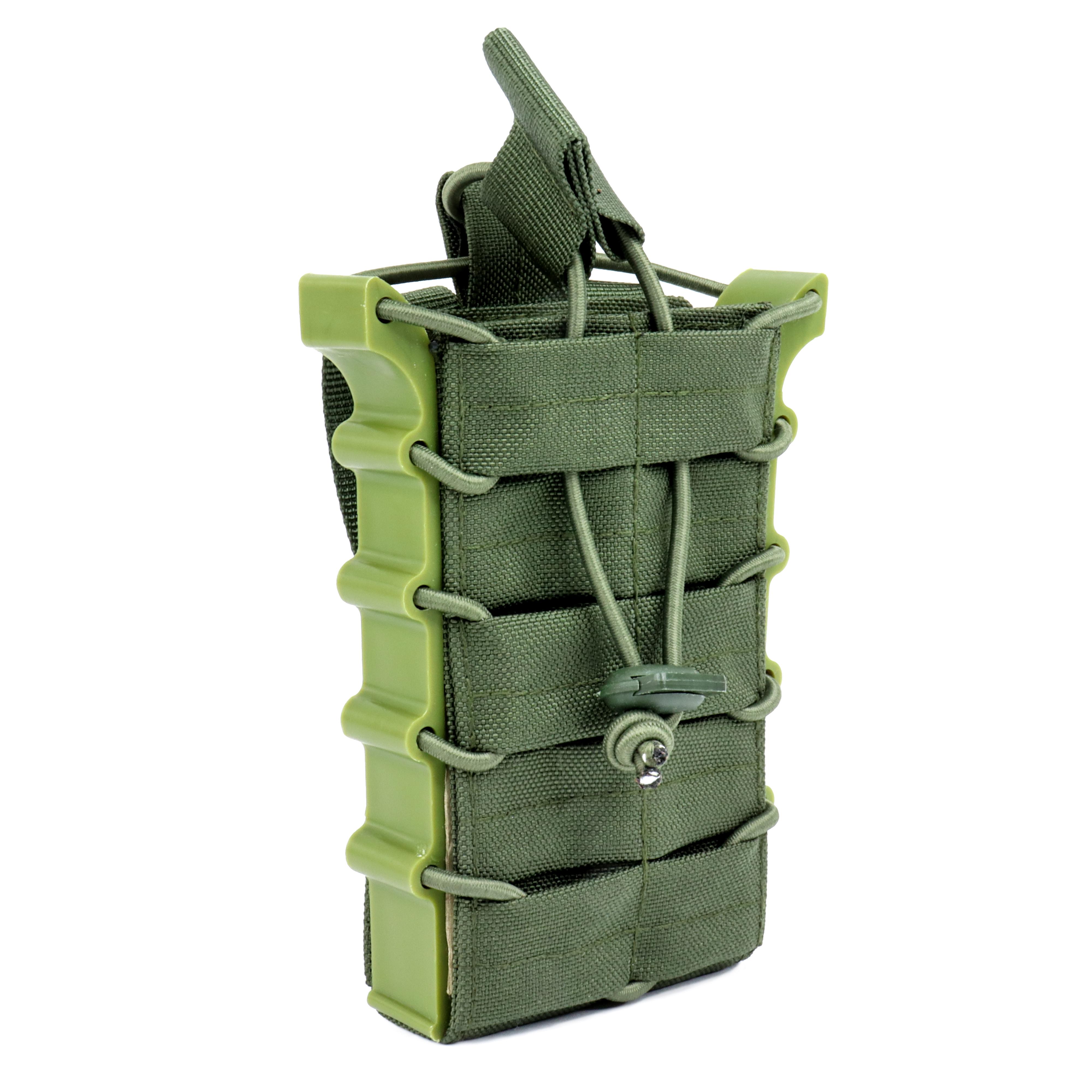 Подсумок под магазин АК с пластиковыми боками на резинке Cordura 1000 den Оливковый (011410)