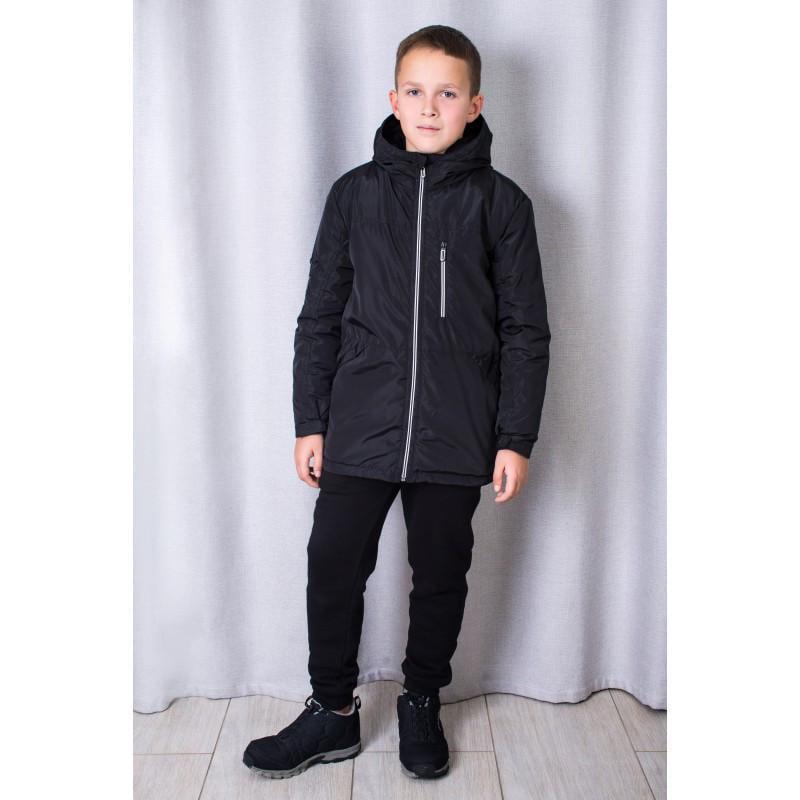 Куртка для мальчика удлиненная на флисе 128 см Черный (1760176772) - фото 4 Куртка для мальчика удлиненная на флисе 128 см Черный (1760176772) - фото 4