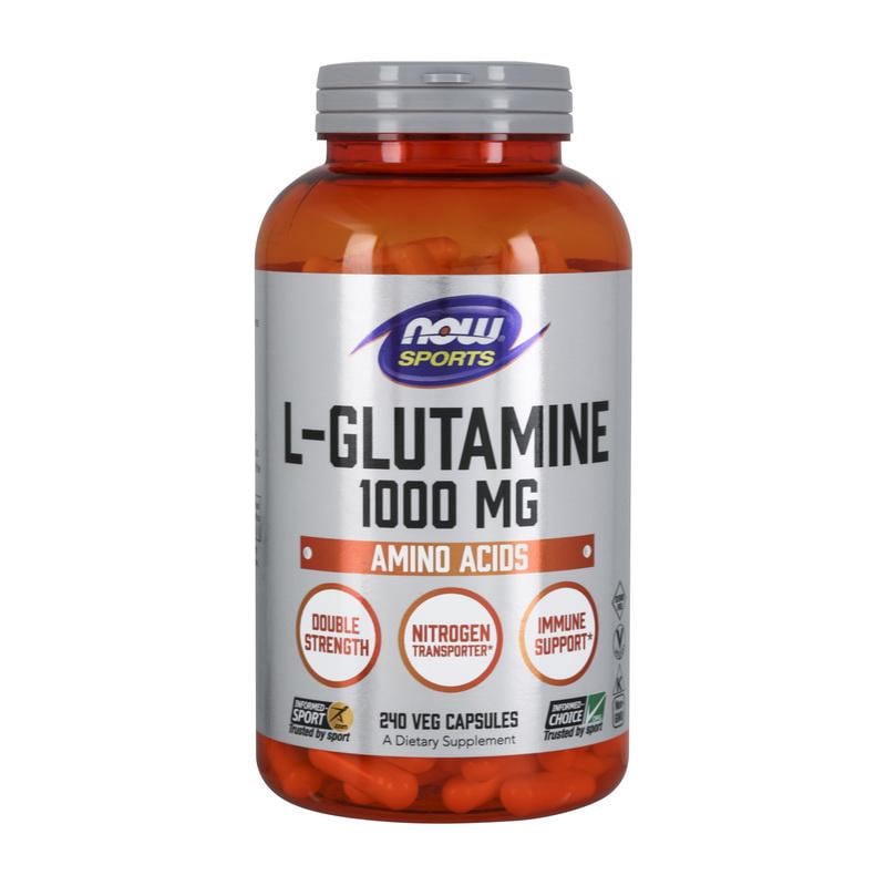 Глютамін NOW Foods L-Glutamine 1000 mg 240 Veg Caps