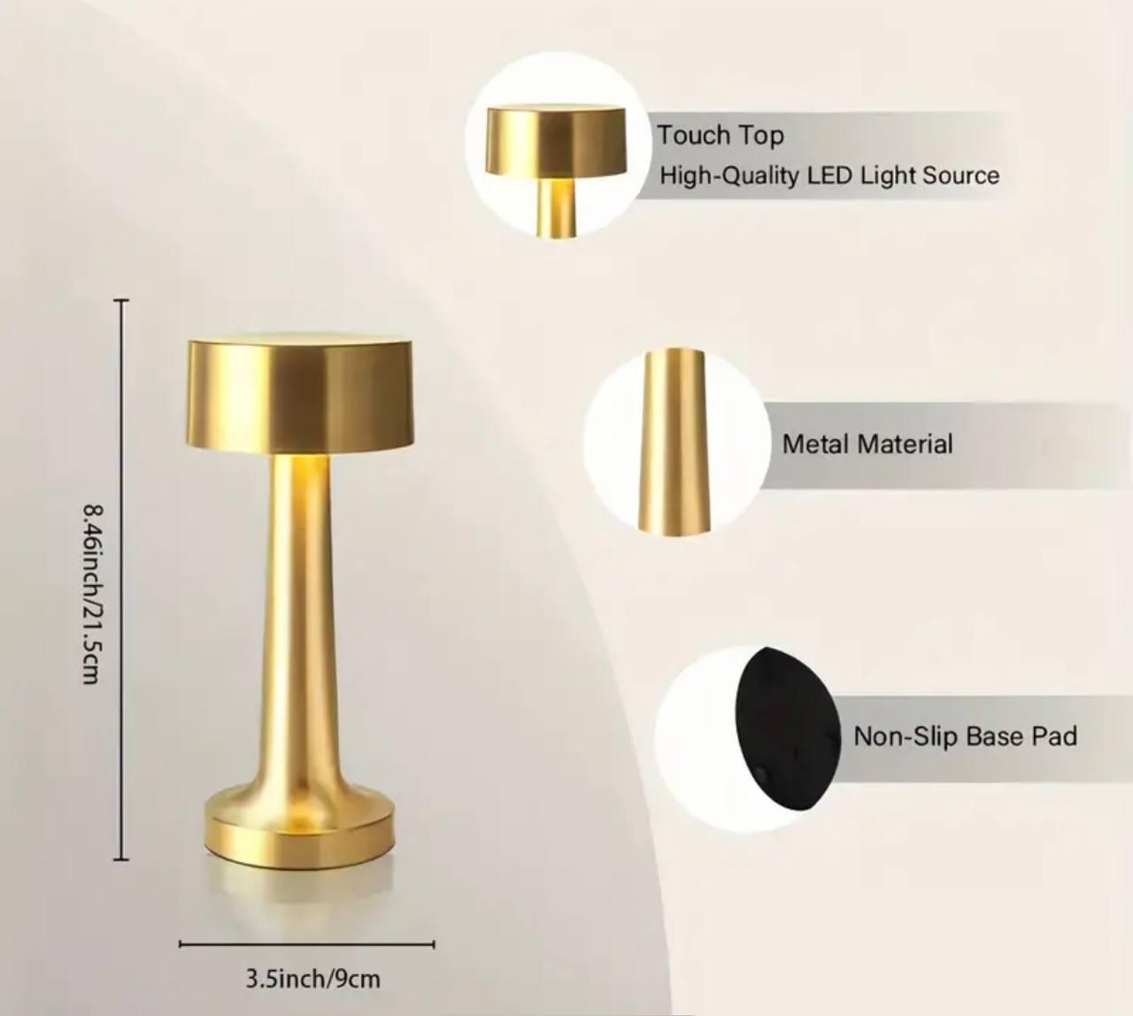 Настольная лампа аккумуляторная Zilini 010 Золотой (23885426) - фото 3 Настольная лампа аккумуляторная Zilini 010 Золотой (23885426) - фото 3