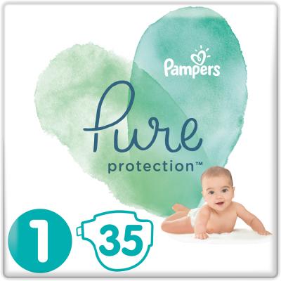 Подгузник Pampers Pure Protection р. 1 Newborn 2-5 кг 35 шт. (8001841023120) - фото 1