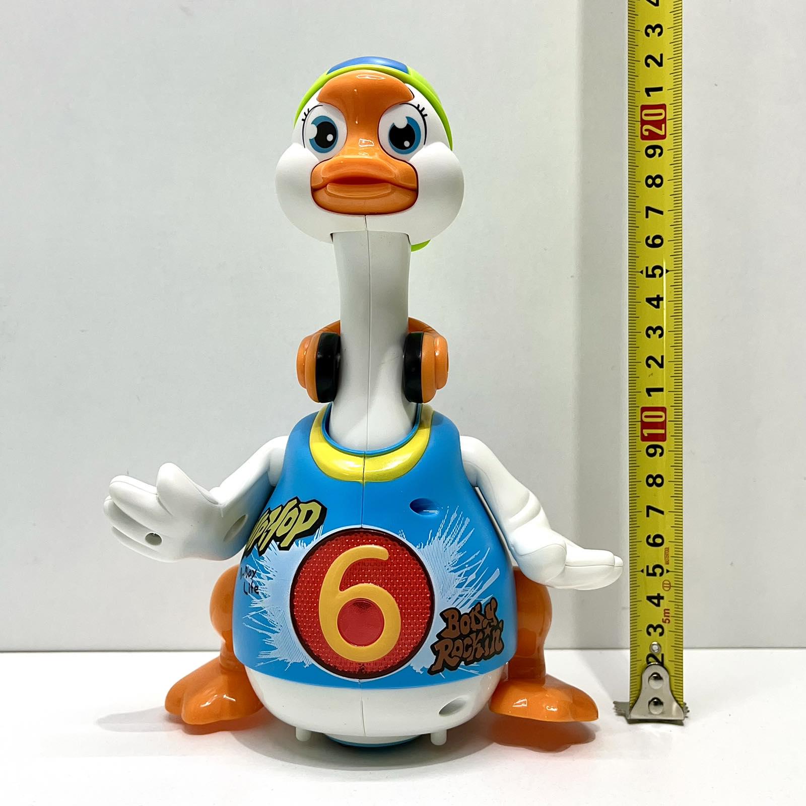 Музыкальная игрушка Hola Гусь хипхопер говорит по-английски/поет хип-хоп песни/подсветки/пляшет Синий (828) - фото 4