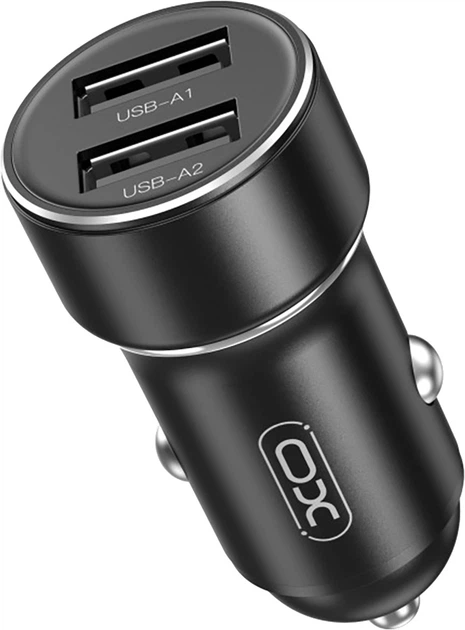 Зарядний пристрій для гаджетів в авто XO CC48 2USB 2,4A Black (4348)