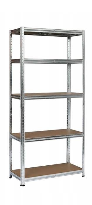 Стеллаж LEOBRO из стали 180х90х40 см 200кг/полка 5 полок МДФ Серебристый (LBR1061)