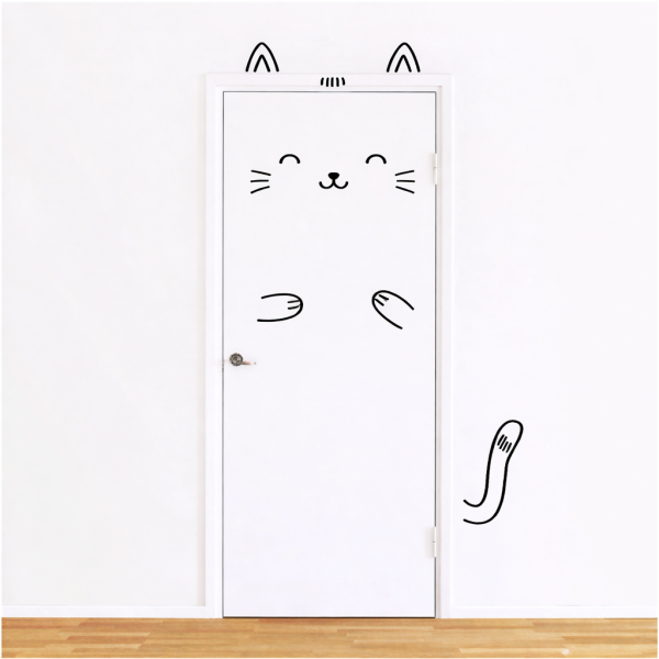Декоративні наклейки на стіну/двері Котик для дитячої кімнати (32514212)