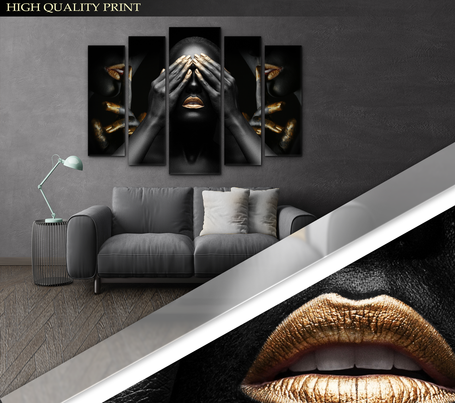 Картина модульная Абстракция Девушка 99х140 см (Art-283_5) - фото 3