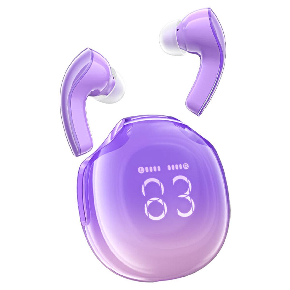 Наушники беспроводные Acefast T9 Crystal Air color Bluetooth 480 mAh Grape Purple (18409989) - фото 1