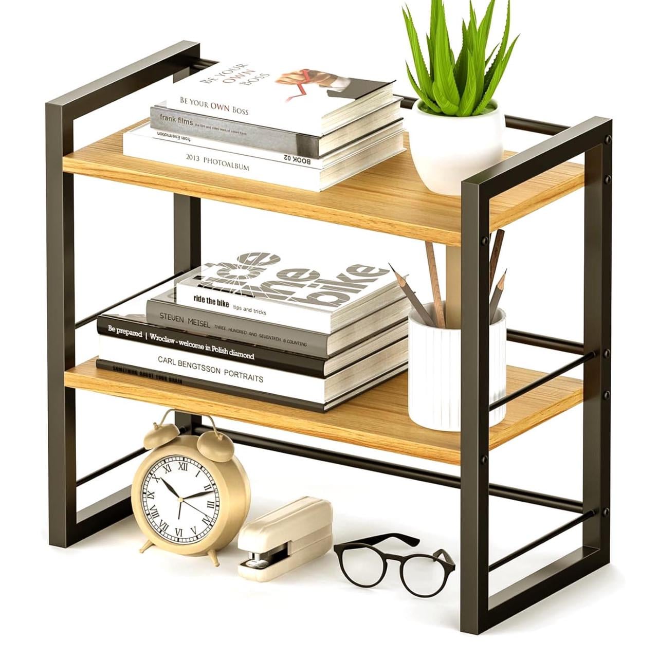 Полка книжная настольная из дерева Каори Венге/Карри (КПА-03441203)