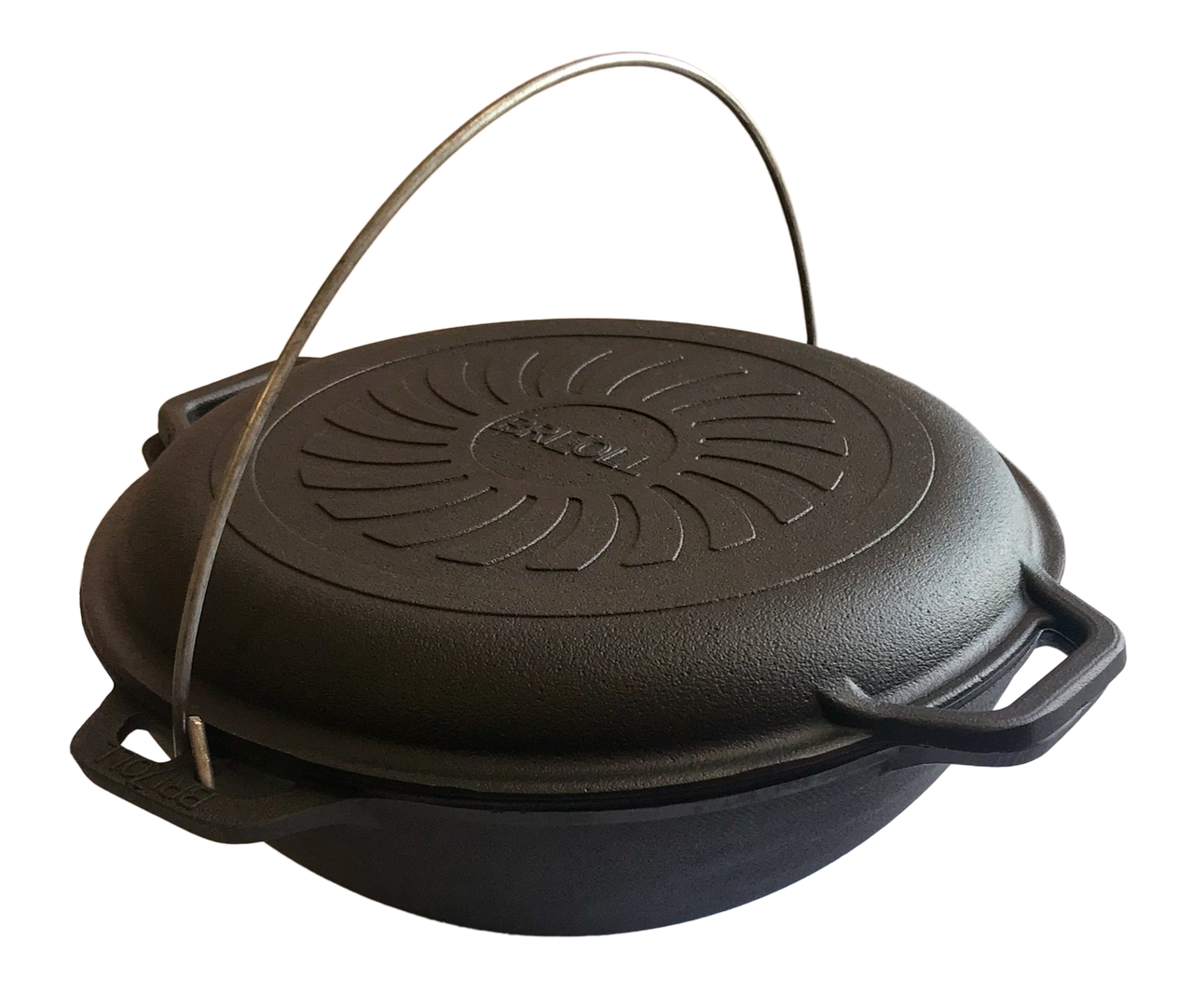 Казан чавунний азіатський Brizoll 4 л з кришкою-сковородою і триногою - фото 2 Казан чавунний азіатський Brizoll 4 л з кришкою-сковородою і триногою - фото 2