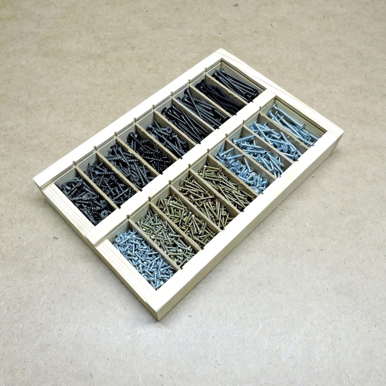 Набор саморезов по дереву 2х и с прессшайбой 1550 шт. (НБМ-000105)