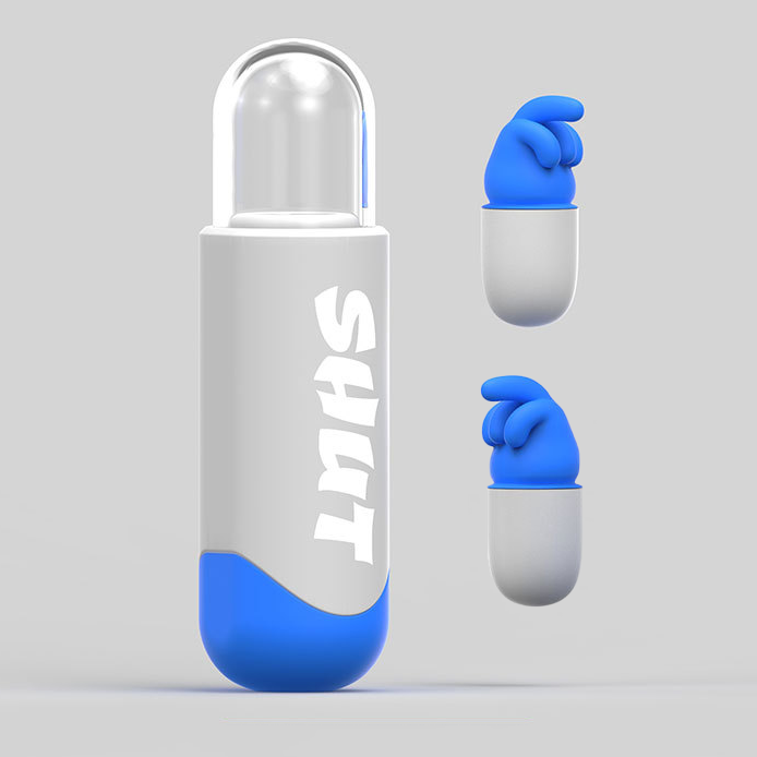 Беруші Shut Up 5-шарові шумопоглинаючі вушні затички у кейсі Синій (04-10)