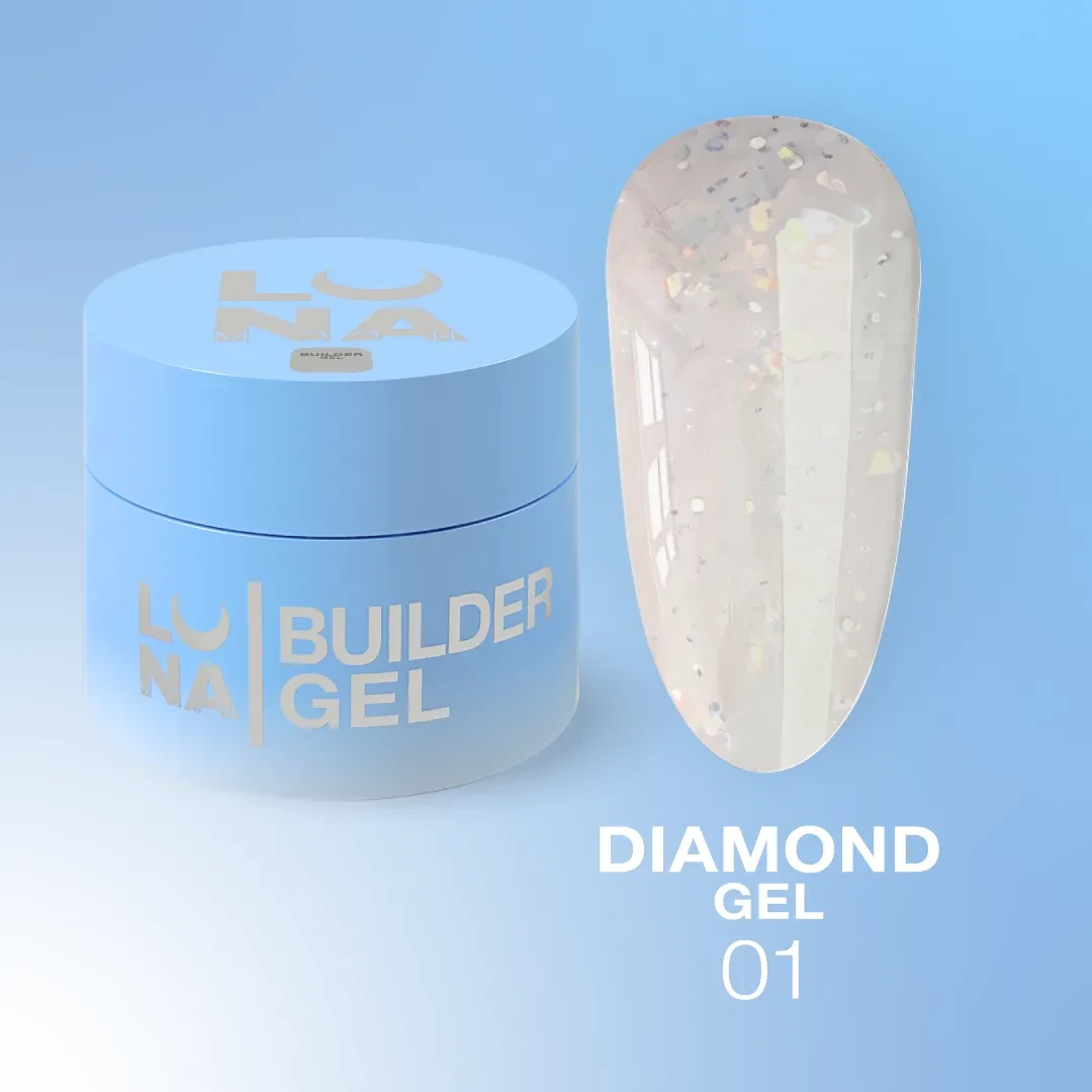 Гель Diamond Gel Luna Moon с блестками №01 15 мл Молочный