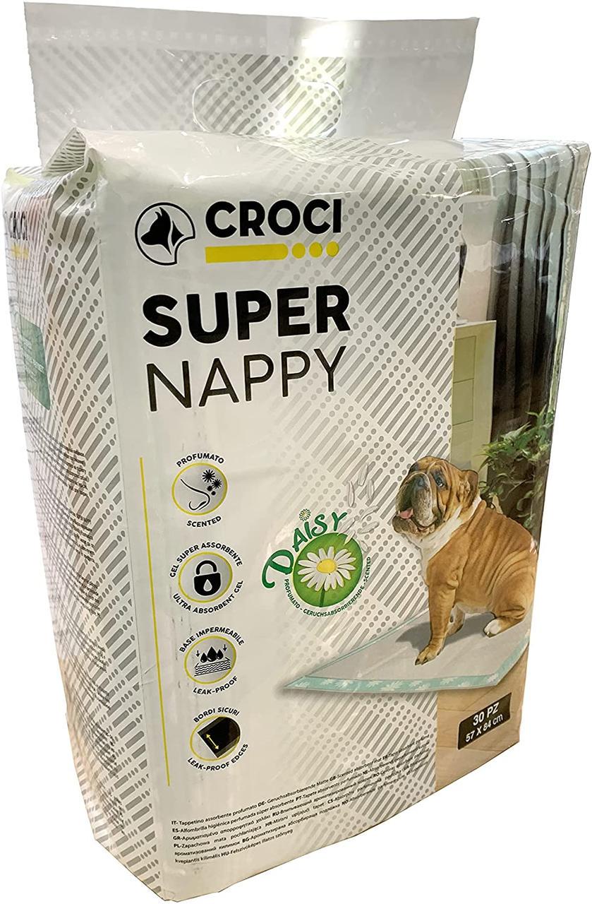 Одноразовые пеленки для собак Croci Super nappy с ароматом ромашки 57х84 см 30 шт