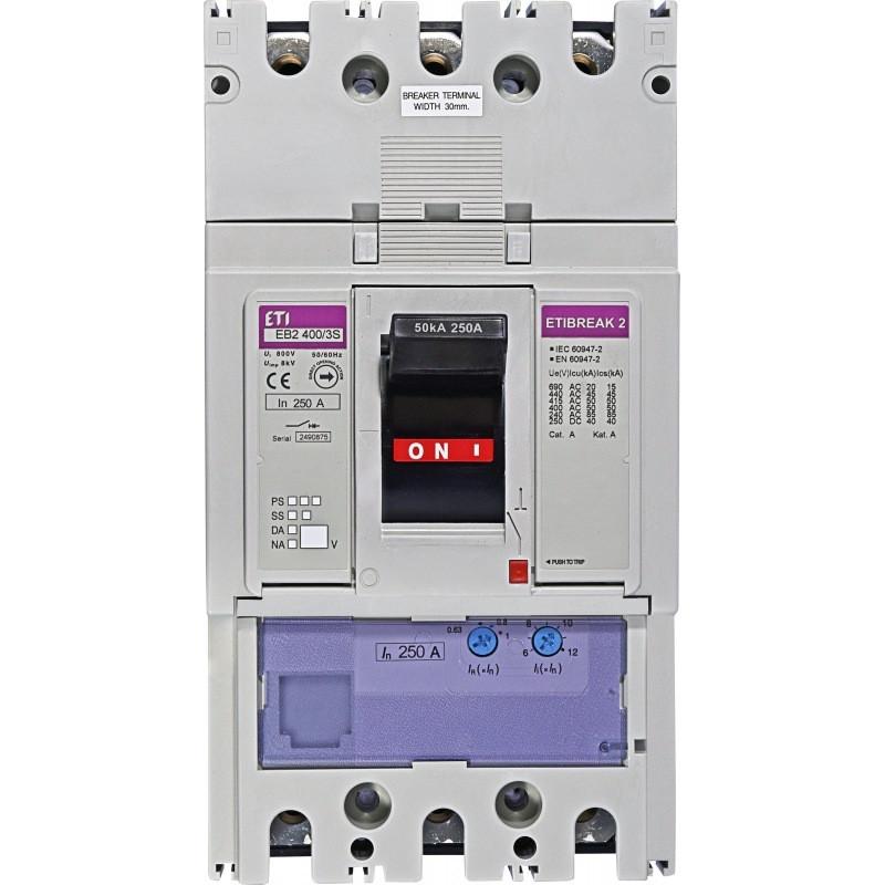 Автоматичний вимикач силовий ETI 250A 50kA 3 полюси EB2 400/3S 250A 3p 004671101 (56858)