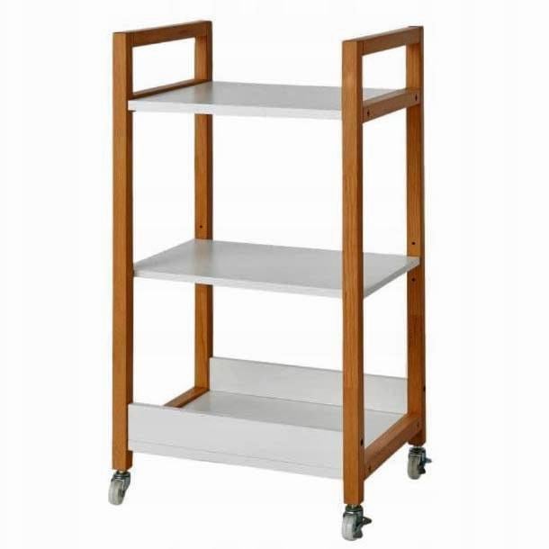 Этажерка для ванной из дерева на колесиках Лайма Охра/Зефир (АБТ-00560420)